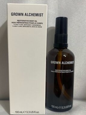 Grown Alchemist Restorative Body Oil - brown & white